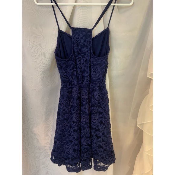 Navy Blue Lace Dress - Picture 2 of 3